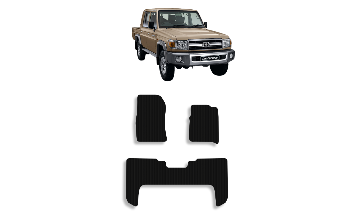 Toyota Land Cruiser 79 Double Cab Floor Mats | 2015 - Present Ribbed