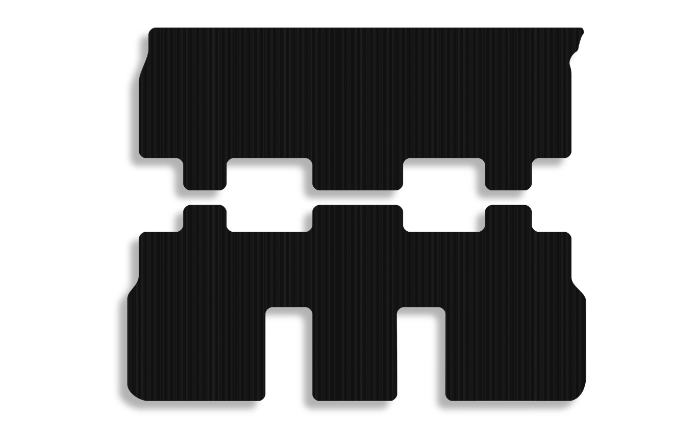 VW Kombi Transporter <b>LONG-WB</b> 2 x Seat Rows Back Passenger Floor Mats (2016-2019)