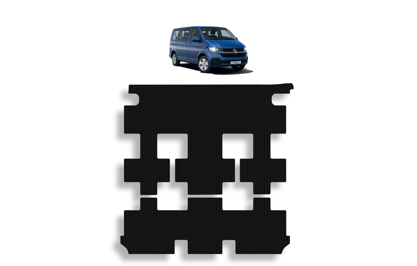 VW Transporter T6.1 TRENDLINE <b>SHORT-WB</b> 2 x Seat Rows Back Passenger Floor Mats (2018-present) - Image 2